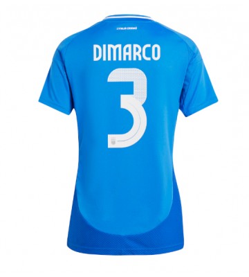 Italien Federico Dimarco #3 Replika Hjemmebanetrøje Dame EM 2024 Kortærmet